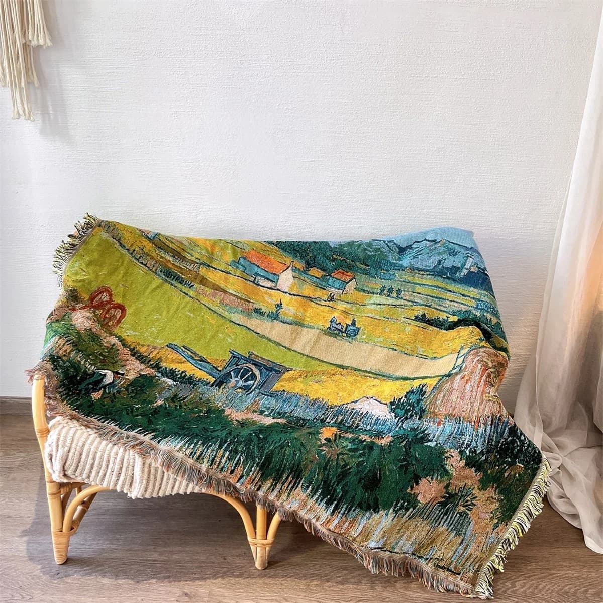 Manta de Punto con Estampado de Van Gogh para Sofá
