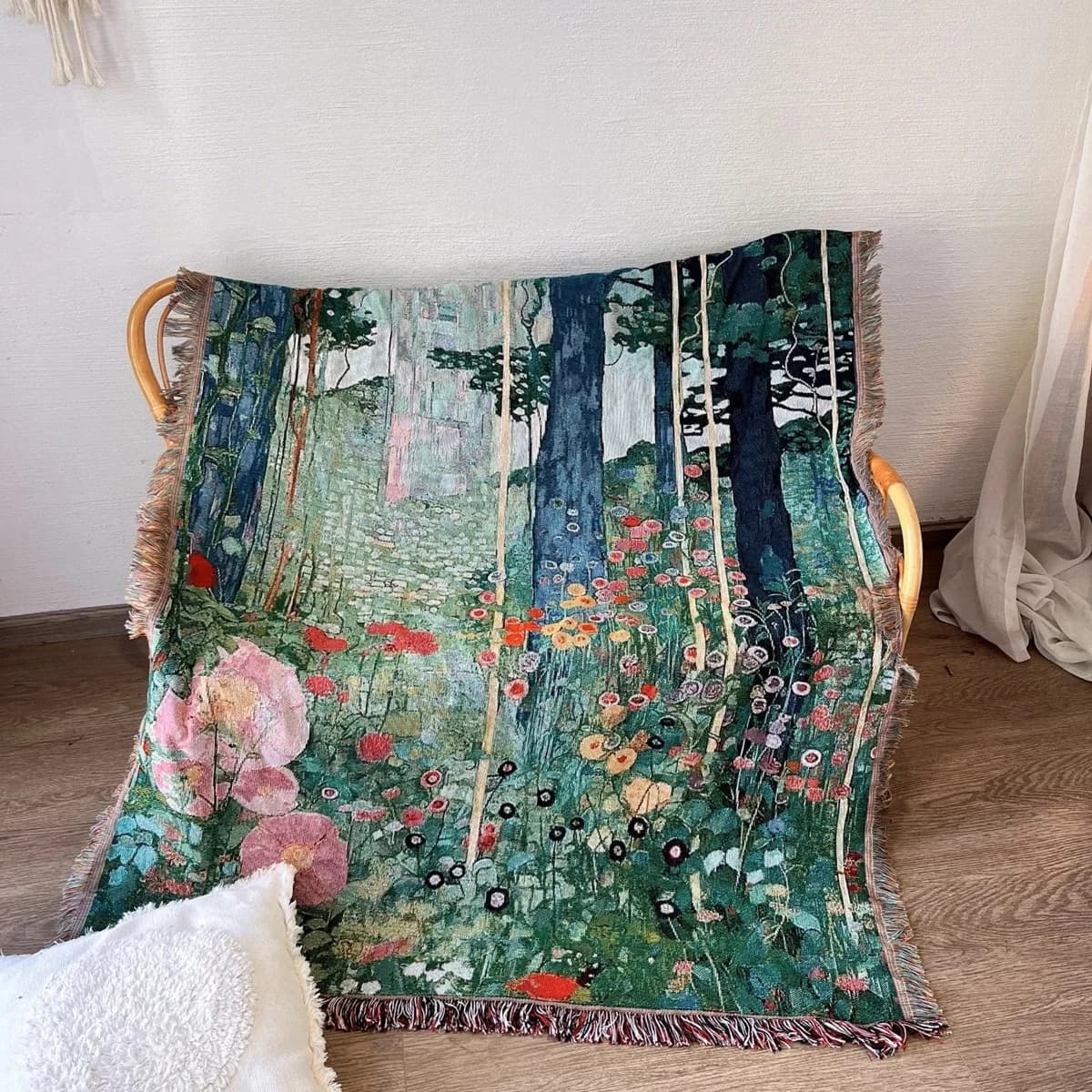 Manta Tapiz Jardín Secreto de Klimt para Sofá y Decoración de Pared