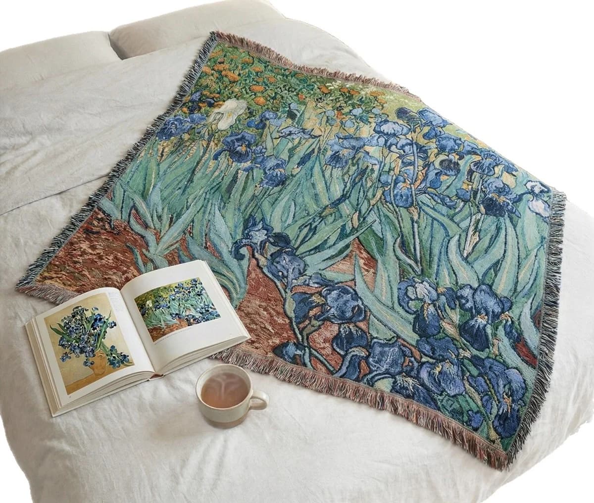 Manta Tapiz Estilo Van Gogh de Mezcla de Algodón para Sofá