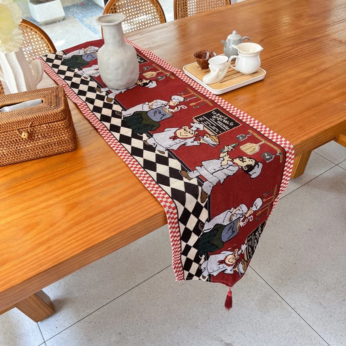 Camino de Mesa Navideño Decoración Festiva para Comedor y Muebles