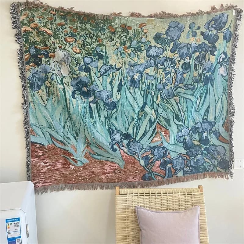 Manta decorativa tapiz arte Van Gogh mezcla de algodón para pared