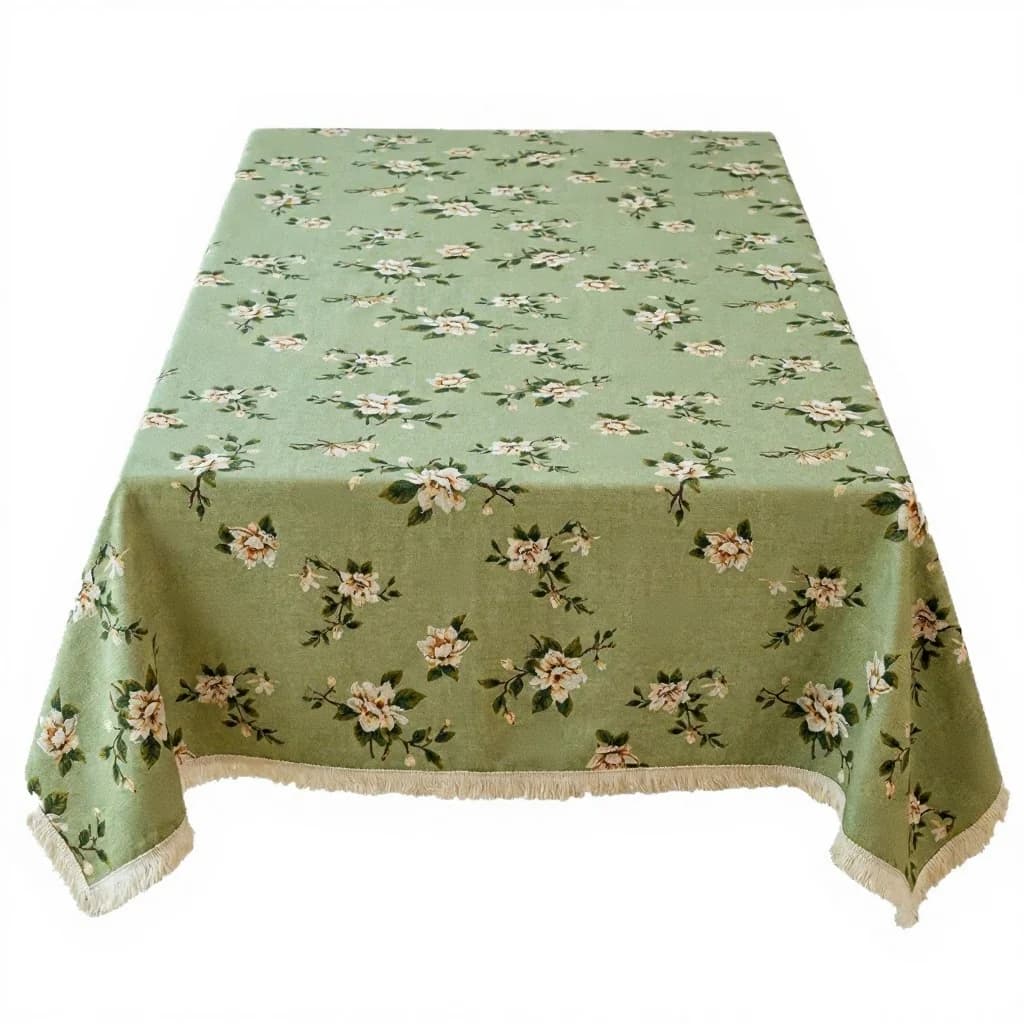 Decoración de camino de mesa y mantel jacquard floral rústico
