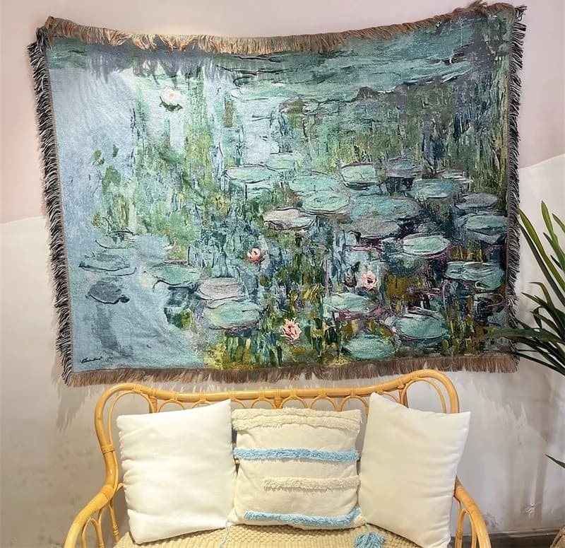 Manta con Estampado de Arte Vintage para Decoración de Sofá, 130x160cm