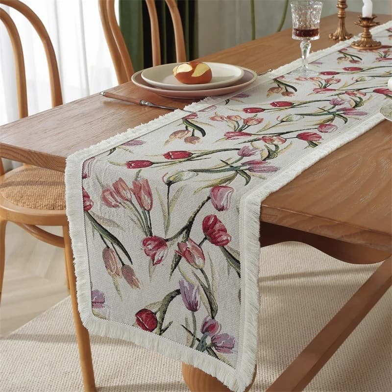 Camino de Mesa Floral para Comedor, Cama y Aparador