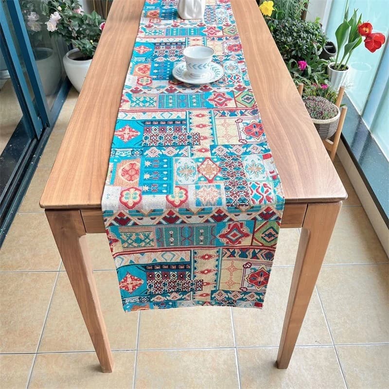 Camino de Mesa Bohemio Tela Decorativa Retro Floral
