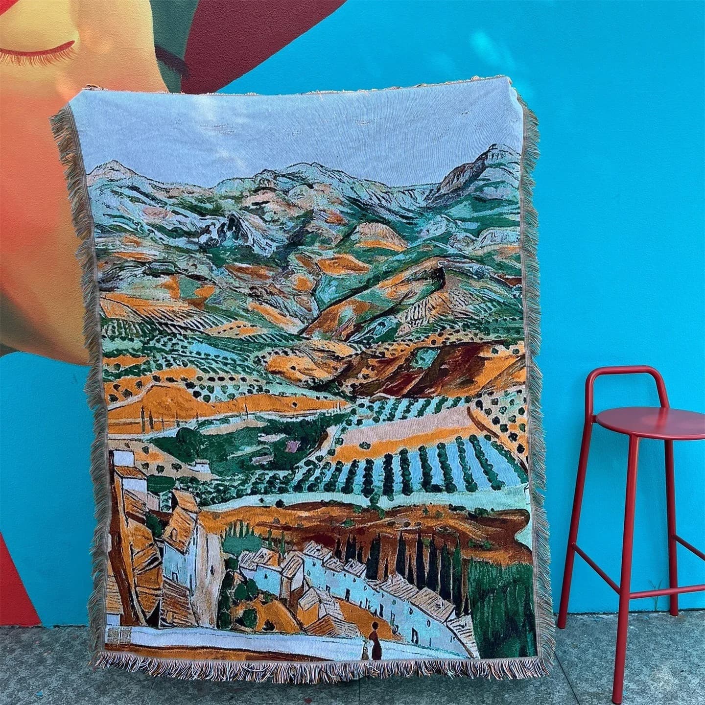 Manta de tapiz vintage de mezcla de algodón para cubierta de sofá