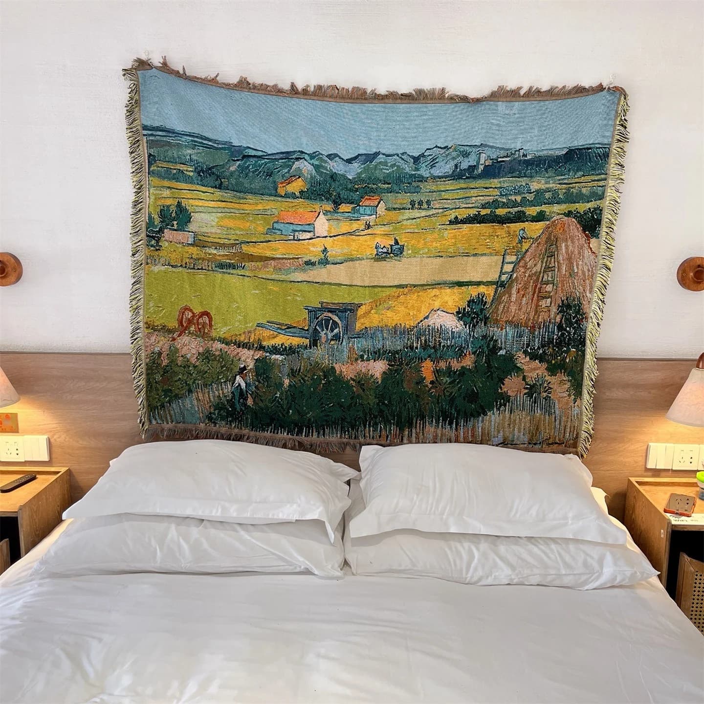 Manta tejida estilo Van Gogh para sofá, cama o decoración de pared 130x160cm