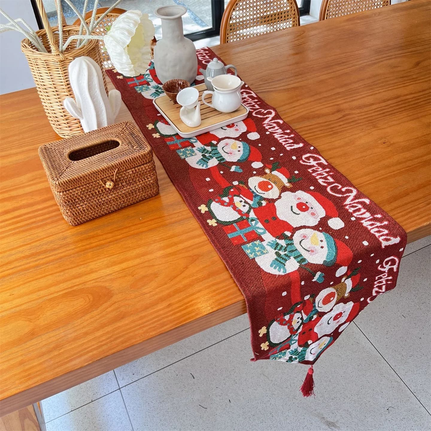 Camino de Mesa Navideño para Decoración Festiva