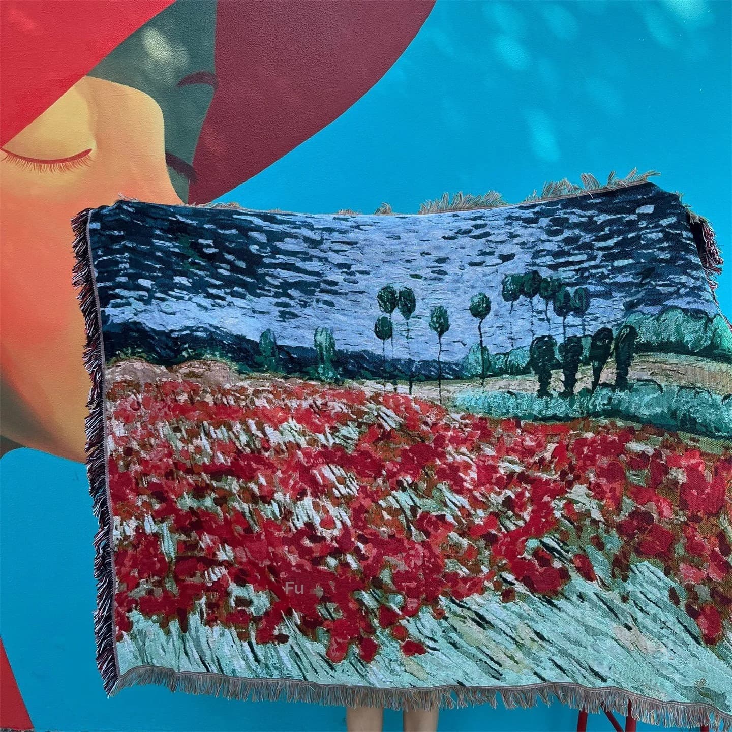 Tapiz Manta Decorativa Estampado Artístico Mezcla de Algodón