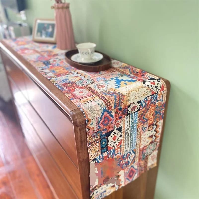 Camino de Mesa Bohemio Tela Decorativa Retro Floral