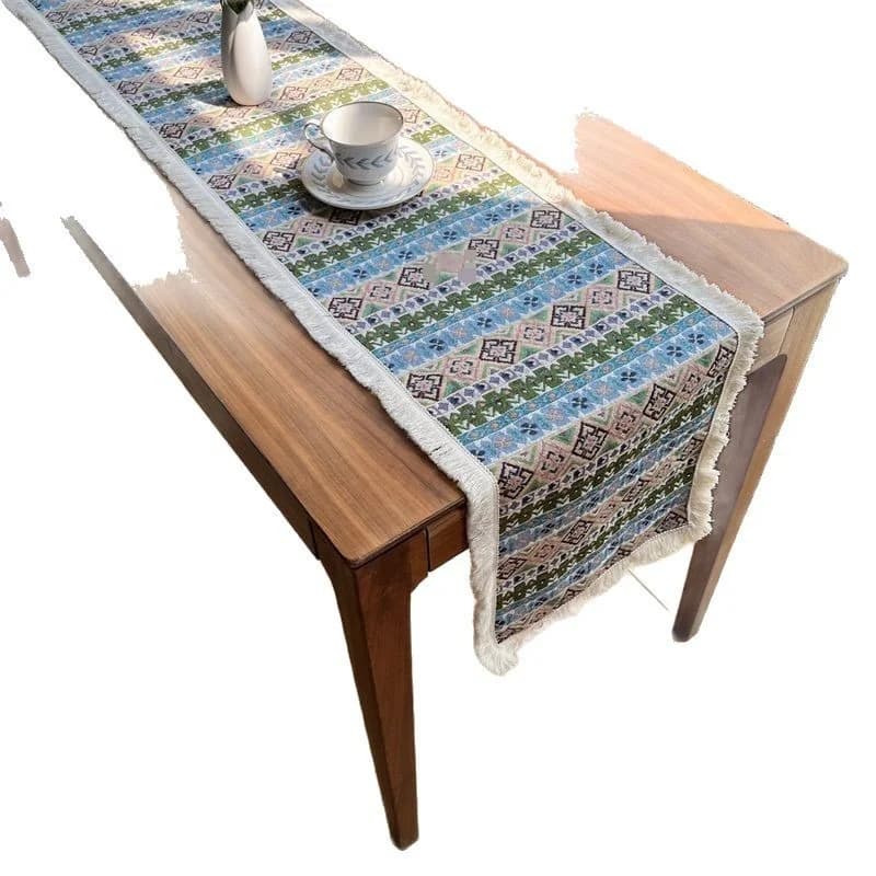 Camino de Mesa Bohemio Mezcla de Algodón para Comedor y Salón