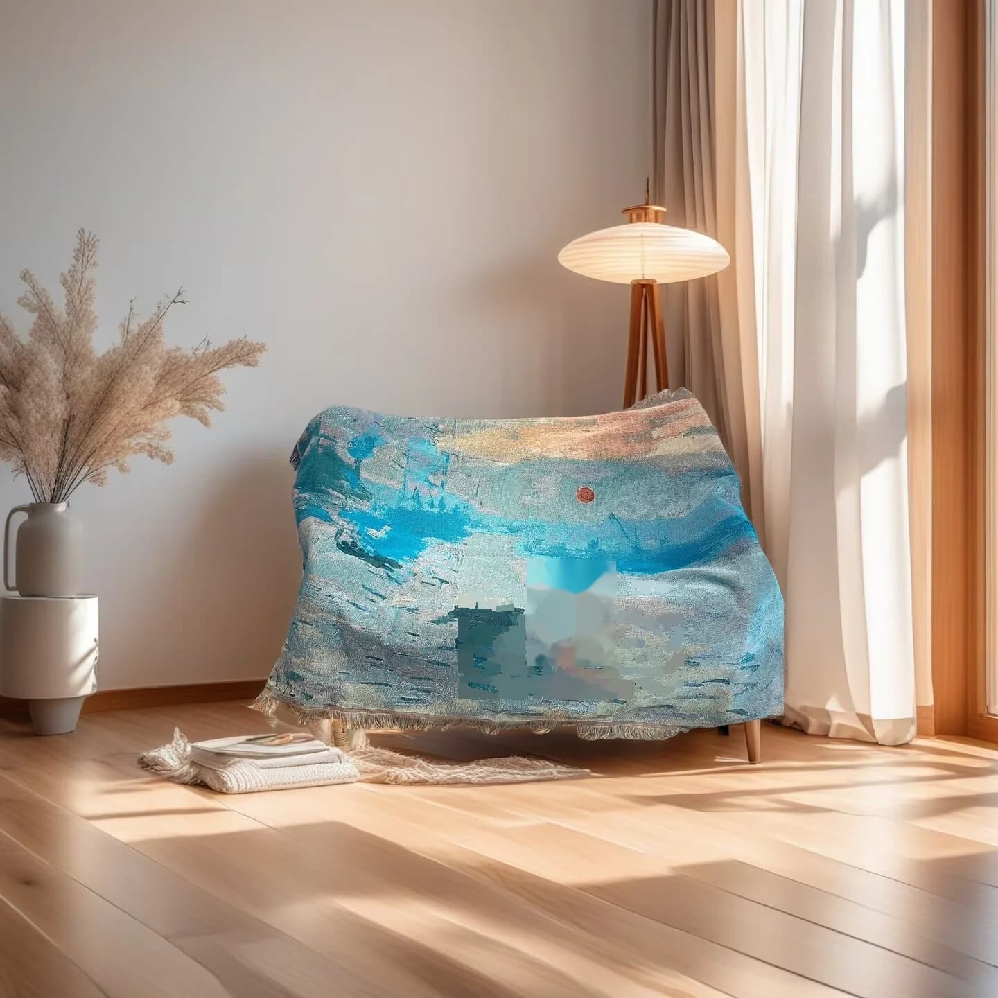 Manta tapiz estilo pintura al óleo para sofá y decoración de pared