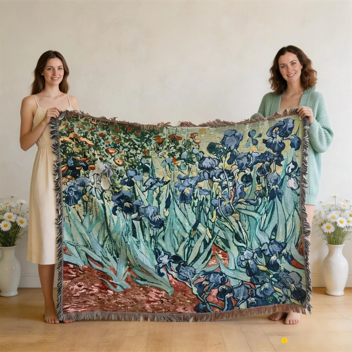 Manta Tapiz Estilo Van Gogh de Mezcla de Algodón para Sofá