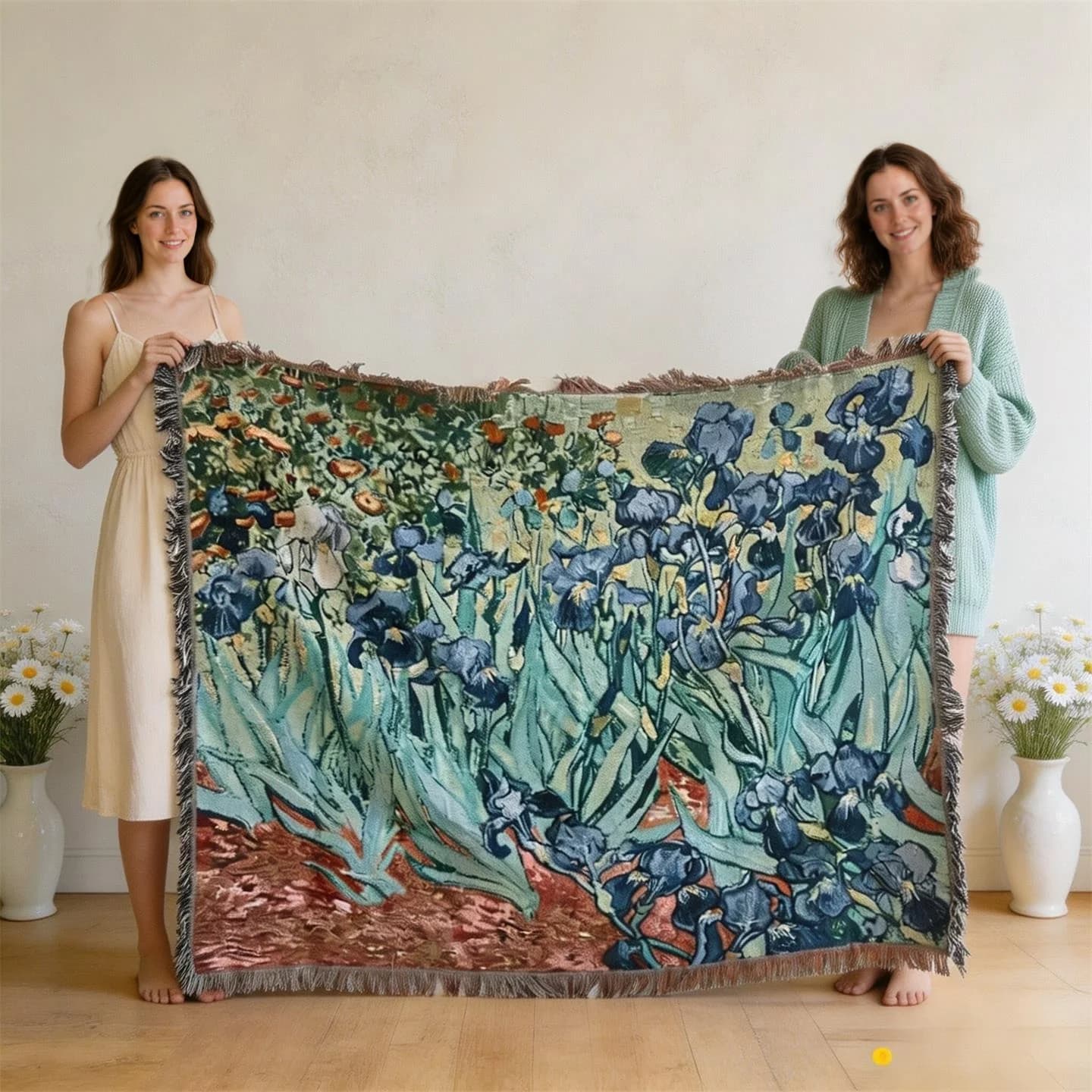 Manta de tapiz estilo Van Gogh para decoración de sofá