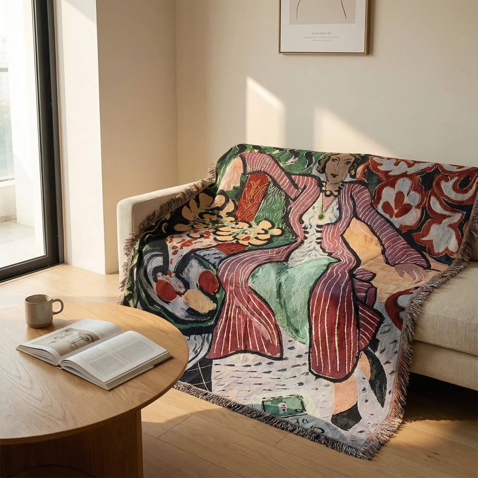 Manta de Tapiz Tejido Estilo Matisse para Decoración de Pared
