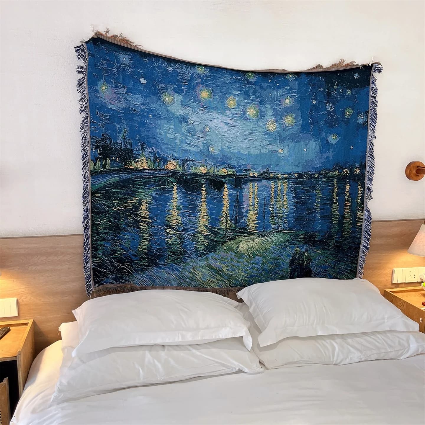 Manta decorativa tapiz arte Van Gogh mezcla de algodón para pared
