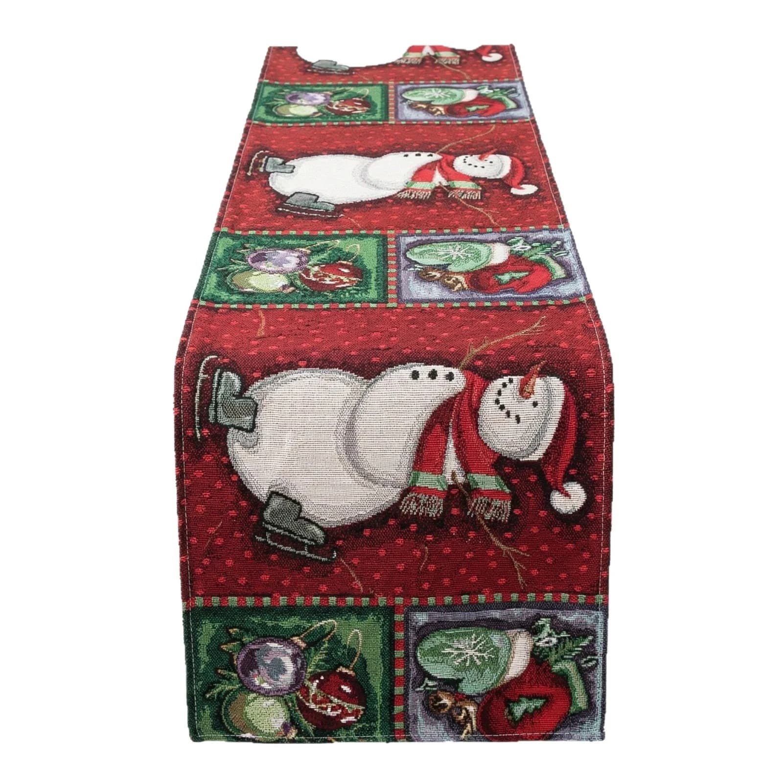 Camino de mesa navideño de mezcla de algodón y lino para decoración festiva