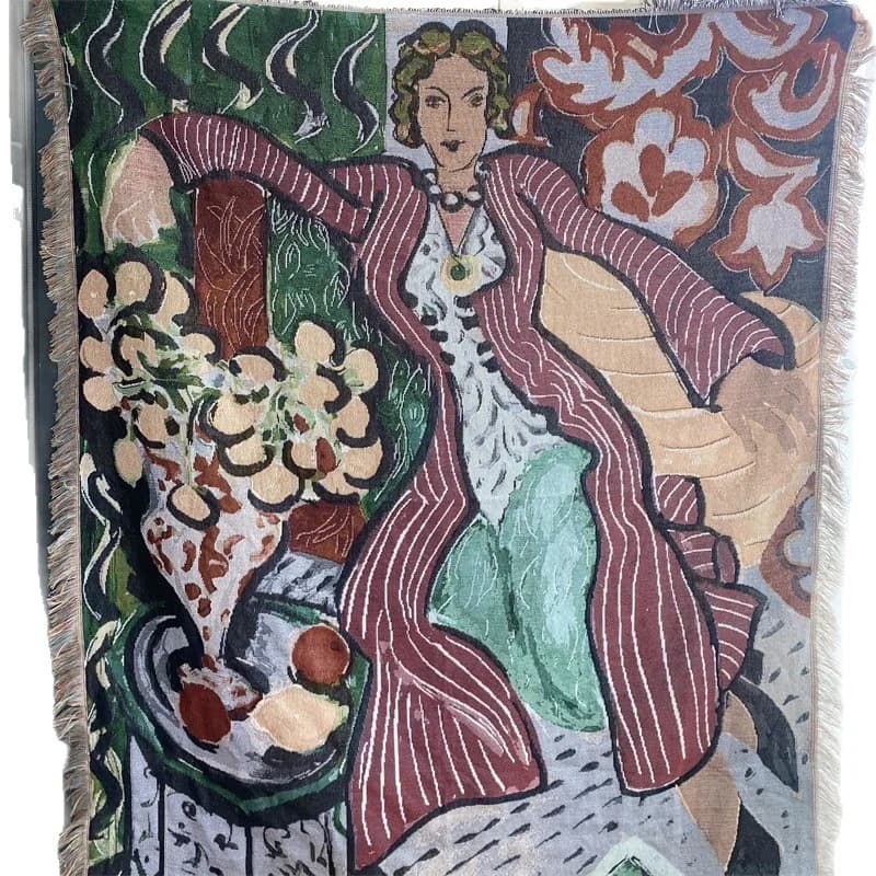 Manta de Tapiz Tejido Estilo Matisse para Decoración de Pared