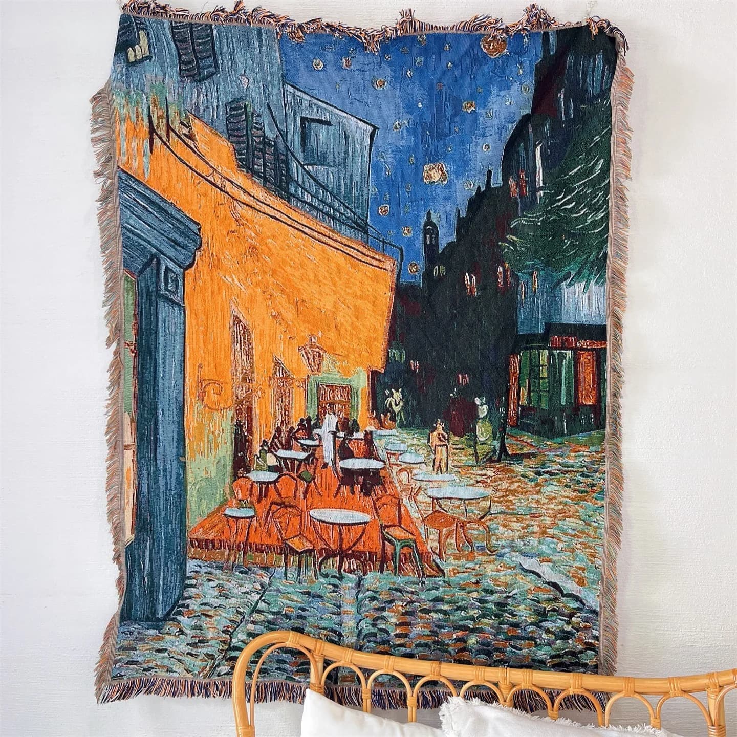 Manta decorativa tapiz arte Van Gogh mezcla de algodón para pared