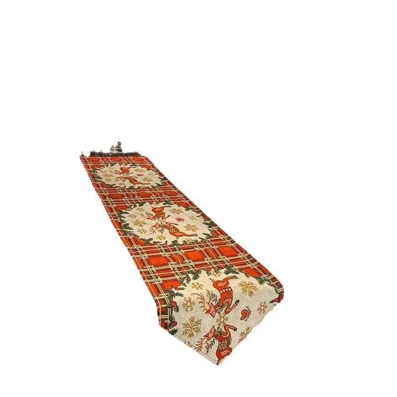 Camino de mesa jacquard nórdico con alces, decoración festiva