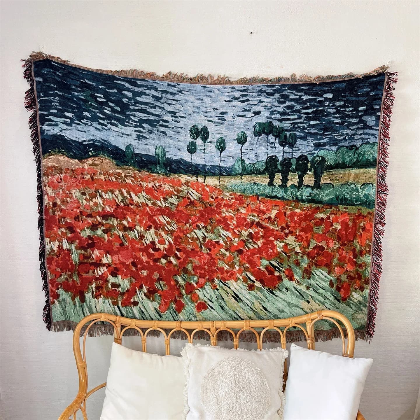 Manta decorativa tapiz arte Van Gogh mezcla de algodón para pared